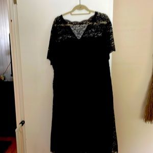 NWT- beautiful black lace overlay cocktail dress